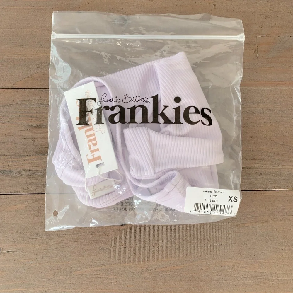 Frankies Bikinis Jenna ribbed bikini bottom lilac NWT